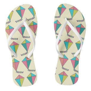 Tongs Motif de cerf-volant rétro coloré