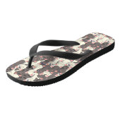 Tongs Motif de chats blancs et gris (Incliné)