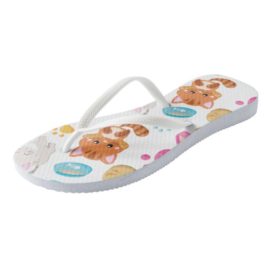 Tongs Motif De Chats, Chats Mignons, Kitty, Chatons, Paw (Incliné)