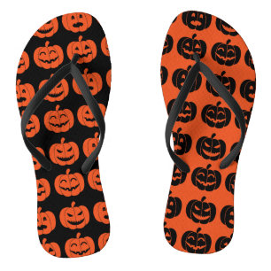 Tongs Motif de citrouille amusant Halloween impair orang