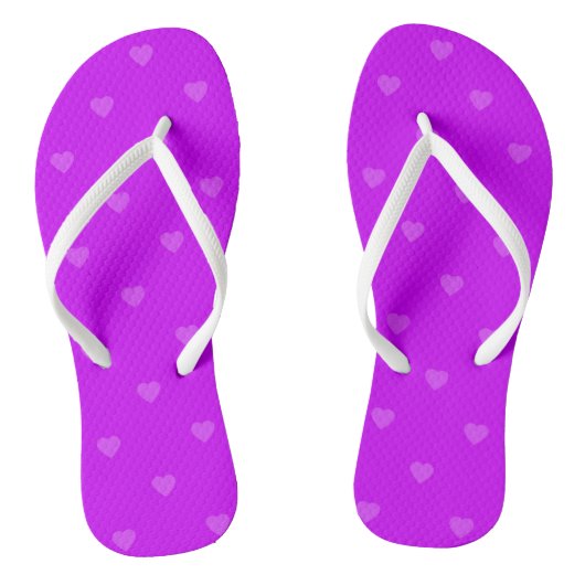 Tongs Motif de cœurs violets (Semelle)