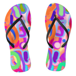 Tongs Motif de couleurs vives et éclatantes