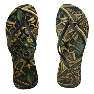 Tongs Motif de décoration en bronze vert