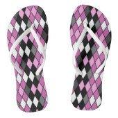 Tongs Motif de diamants rose, noir, blanc et gris (Semelle)