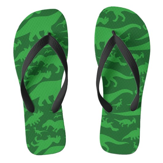 Tongs Motif de dinosaure vert (Semelle)
