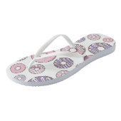 Tongs Motif De Donuts, Donuts Roses, Donuts Violets (Incliné)