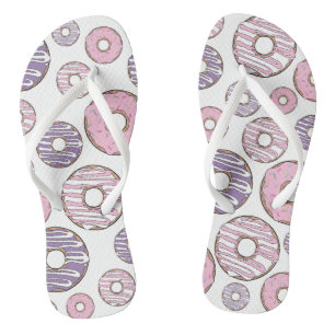 Tongs Motif De Donuts, Donuts Roses, Donuts Violets