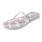 Tongs Motif De Donuts, Donuts Roses, Saupoudrages (Incliné)
