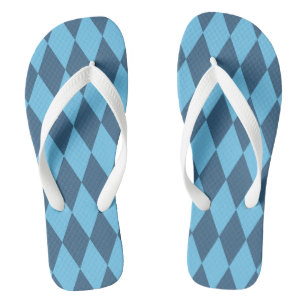 Tongs Motif de drapeau rhombique de Bavière bleue