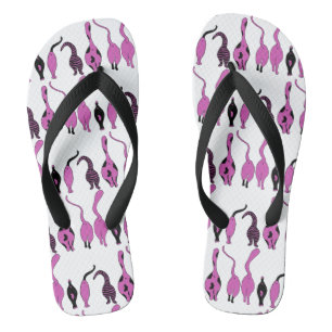 Tongs Motif de fesses de chat violet