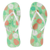 Tongs Motif de feuillage vert et orange (Semelle)