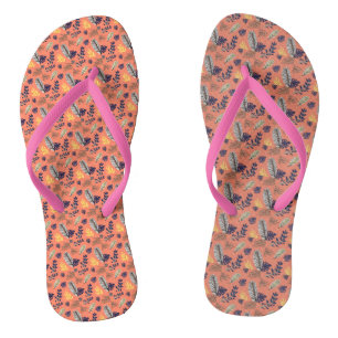 Tongs Motif de feuille moderne