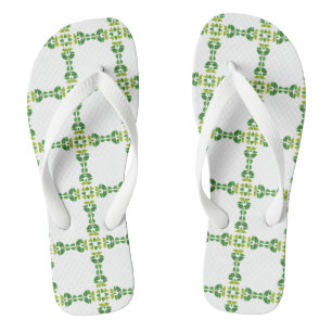 Tongs Motif de feuille, motif de feuilles, feuilles vert