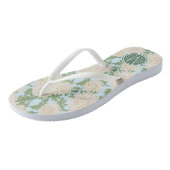 Tongs Motif de fleurs de maman du jardin blanc (Incliné)