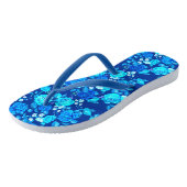 Tongs Motif de fleurs de rose bleue classique-87600 (Incliné)