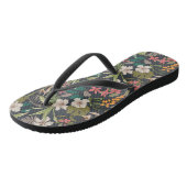 Tongs Motif de fleurs tropicales colorées (Incliné)