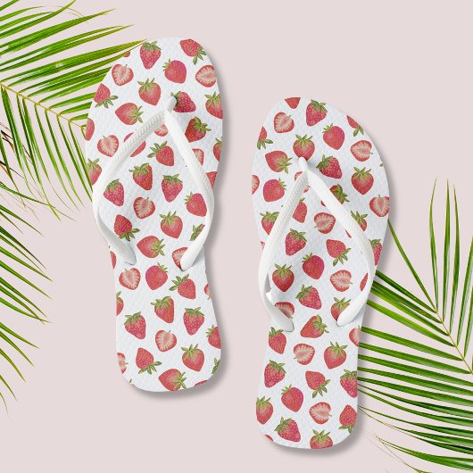 Tongs Motif de fraises d'été