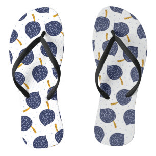 Tongs Motif de fruits de la bombe Abstraite bleue marine