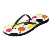 Tongs Motif de fruits de néon à lueur tropicale (Incliné)