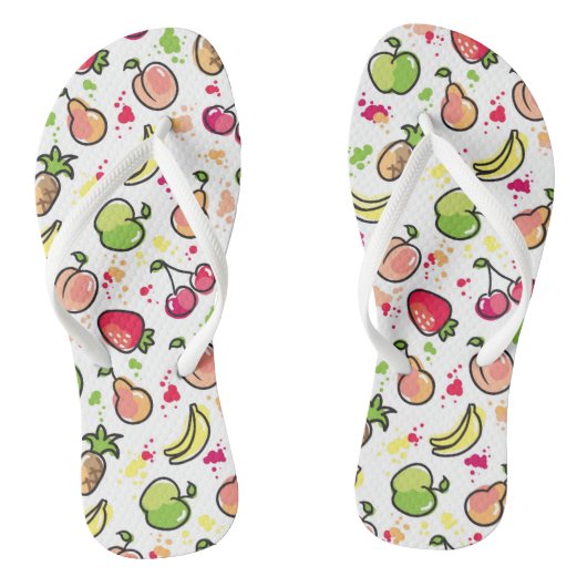 Tongs motif de fruits dessinés à la main (Semelle)