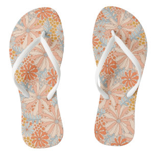 Tongs Motif de jardin à fleurs rétro