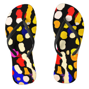 Tongs Motif de jeu de couleurs expressives
