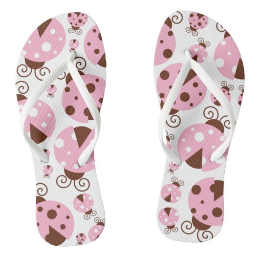 Tongs Motif De Ladybugs, Mignons Ladybugs, Pink Ladybugs (Semelle)