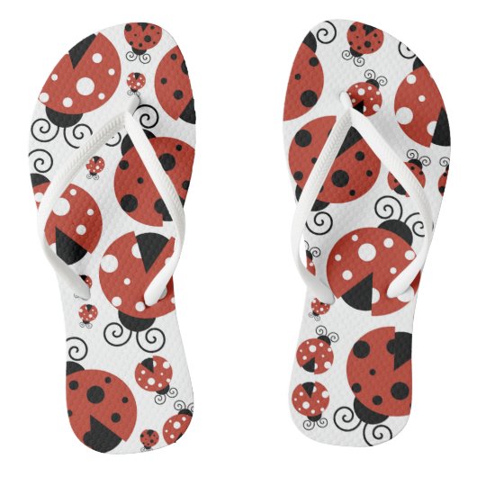 Tongs Motif De Ladybugs, Mignons Ladybugs, Red Ladybugs (Semelle)