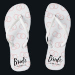 Tongs Motif de l'anneau de Mariage de mariée et nom Flip<br><div class="desc">Motif de l'anneau de Mariage de mariée et nom Flip Flops.</div>