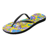 Tongs Motif de l'espace rétro B Jaune BG (Incliné)