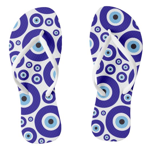 Tongs Motif de l'œil maléfique, Œil grec, Œil turc, Naza (Semelle)
