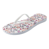 Tongs Motif de maquillage aquarelle (Incliné)