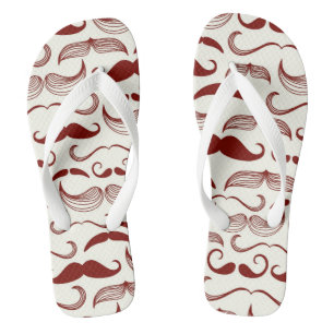 Tongs Motif de moustache, rétro style 3