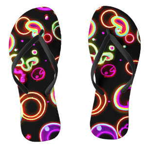 Tongs Motif de néon vibrant