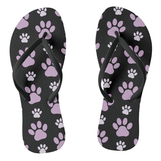 Tongs Motif De Pâtes, Pâtes Lilac, Pâtes De Chien, Empre (Semelle)