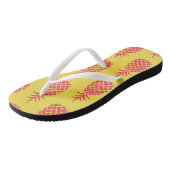 Tongs Motif de pineapple tropical mignon Jaune corail de (Incliné)