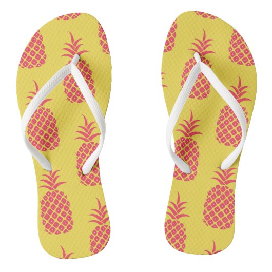 Tongs Motif de pineapple tropical mignon Jaune corail de (Semelle)