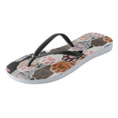 Tongs Motif de plusieurs pattes de chat (Incliné)