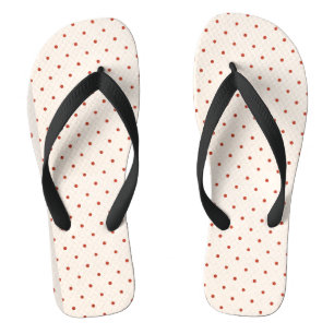 Tongs Motif de points de Noël blanc et rouge