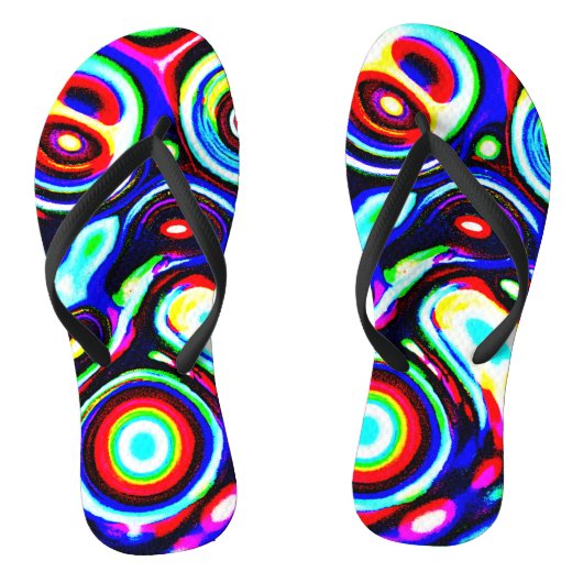 Tongs Motif de pulse de Neon vibrant (Semelle)