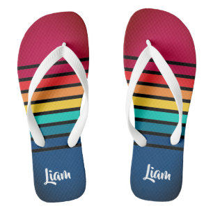 Tongs Motif de rayures colorées chic