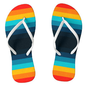 Tongs Motif de rayures colorées chic