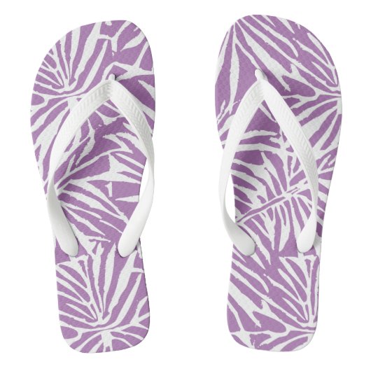 Tongs Motif de répétition Pale Purple Tropical Leaf (Semelle)