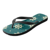 Tongs Motif de roue de navire vintage (Incliné)