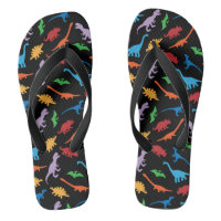 motif de silhouette de sept espèces de dinosaures