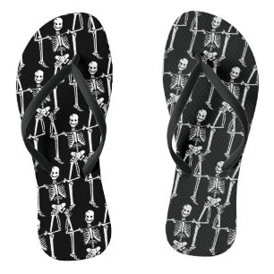 Tongs Motif de squelettes qui se chevauchent sur fond no