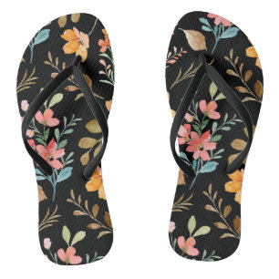 Tongs Motif de surface floral - Aquarelle de mode printe