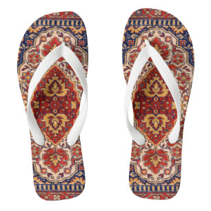 Tongs Motif de tapis persan géométrique coloré