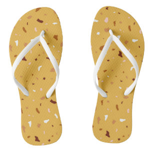 Tongs Motif de Terrazzo Jaune