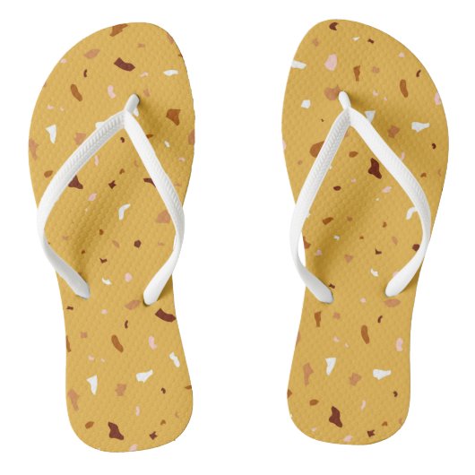 Tongs Motif de Terrazzo Jaune (Semelle)